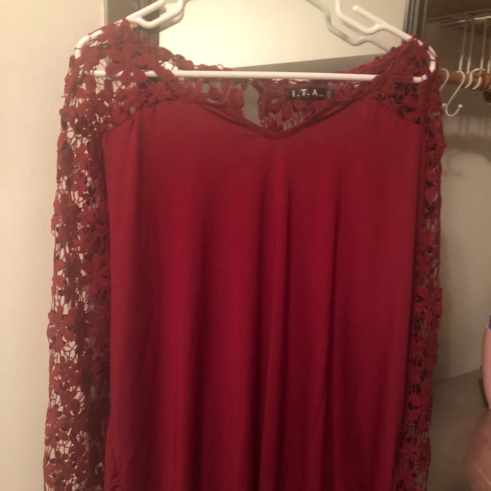 Red lace top